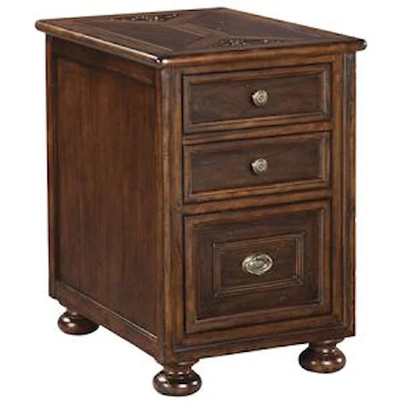 Traditional 3-Drawer End Table with Bun Feet